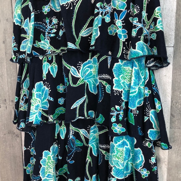 2/$20 Express | Strapless Floral Ruffle Dress - Picture 3 of 5